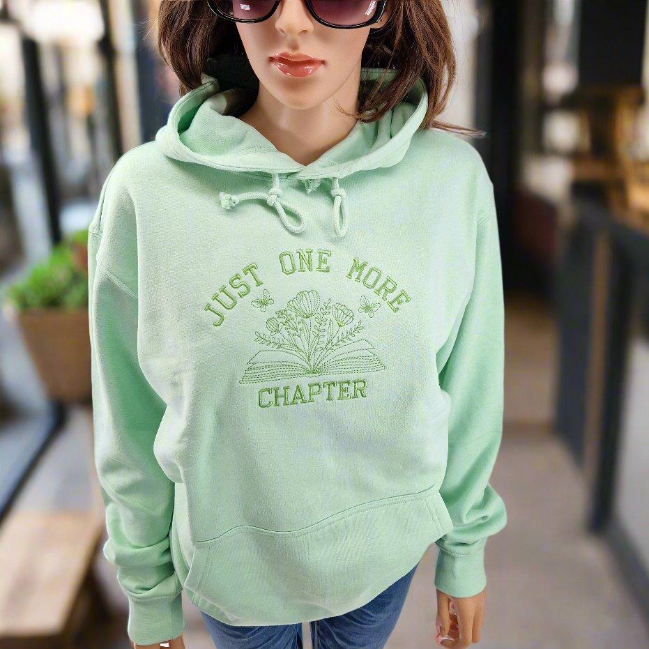 One more chapter hoodie with self coloured embroidery